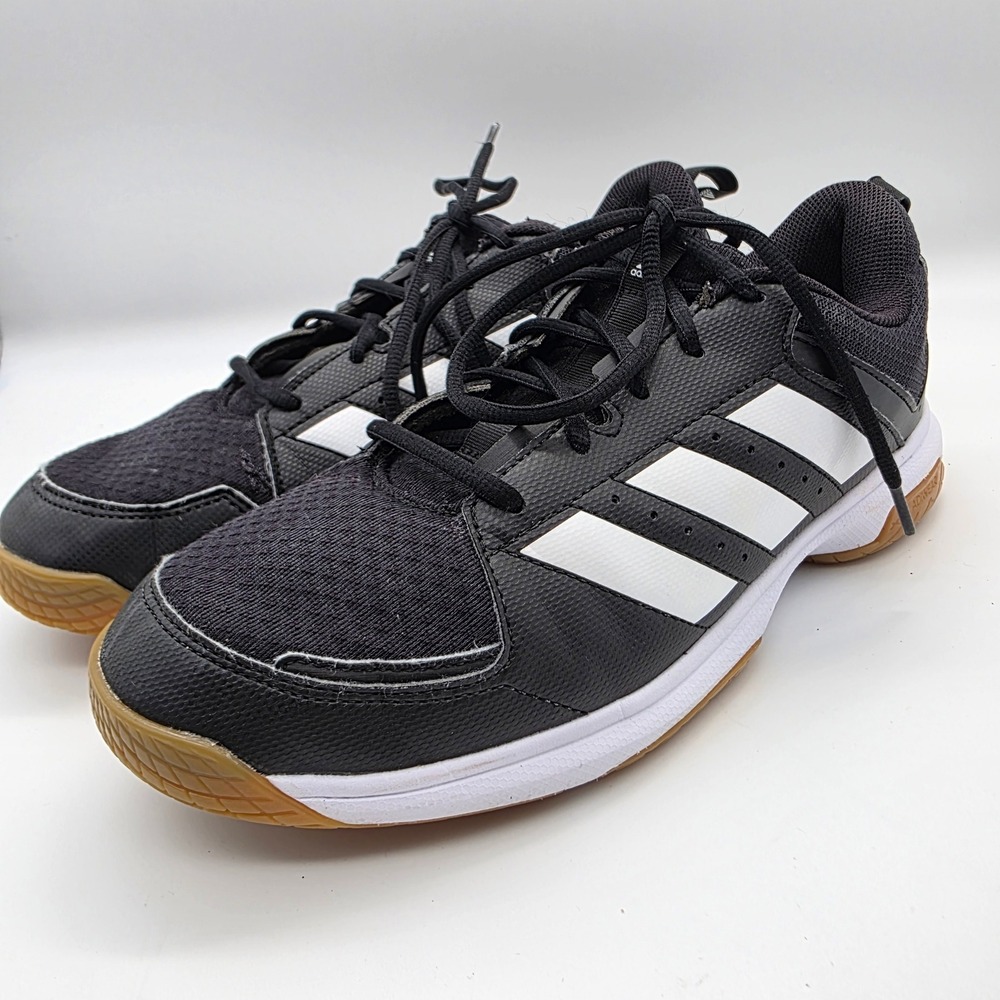Adidas Men's GY7648 Black White Indoor Court Shoes Sneakers Size 10.5‎